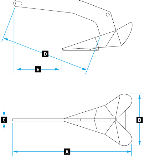 Lewmar Stainless Steel Delta Anchor 35 lbs. (16 kg)