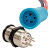 Bluewater 22mm Push Button Switch - Off/On Contact - Blue/Red LED [9059-1113-1]