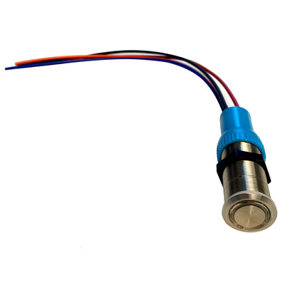 Bluewater 19mm Push Button Switch - Off/On/On Contact - Blue/Green/Red LED [9057-3113-1]