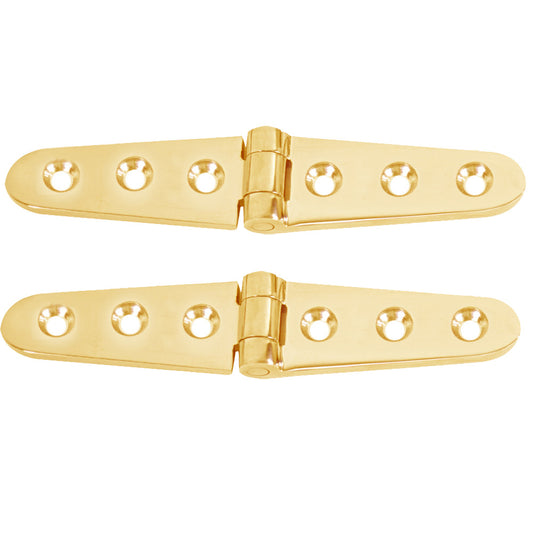Whitecap Strap Hinge - Polished Brass - 6" x 1-1/8" - Pair [S-0605BC]