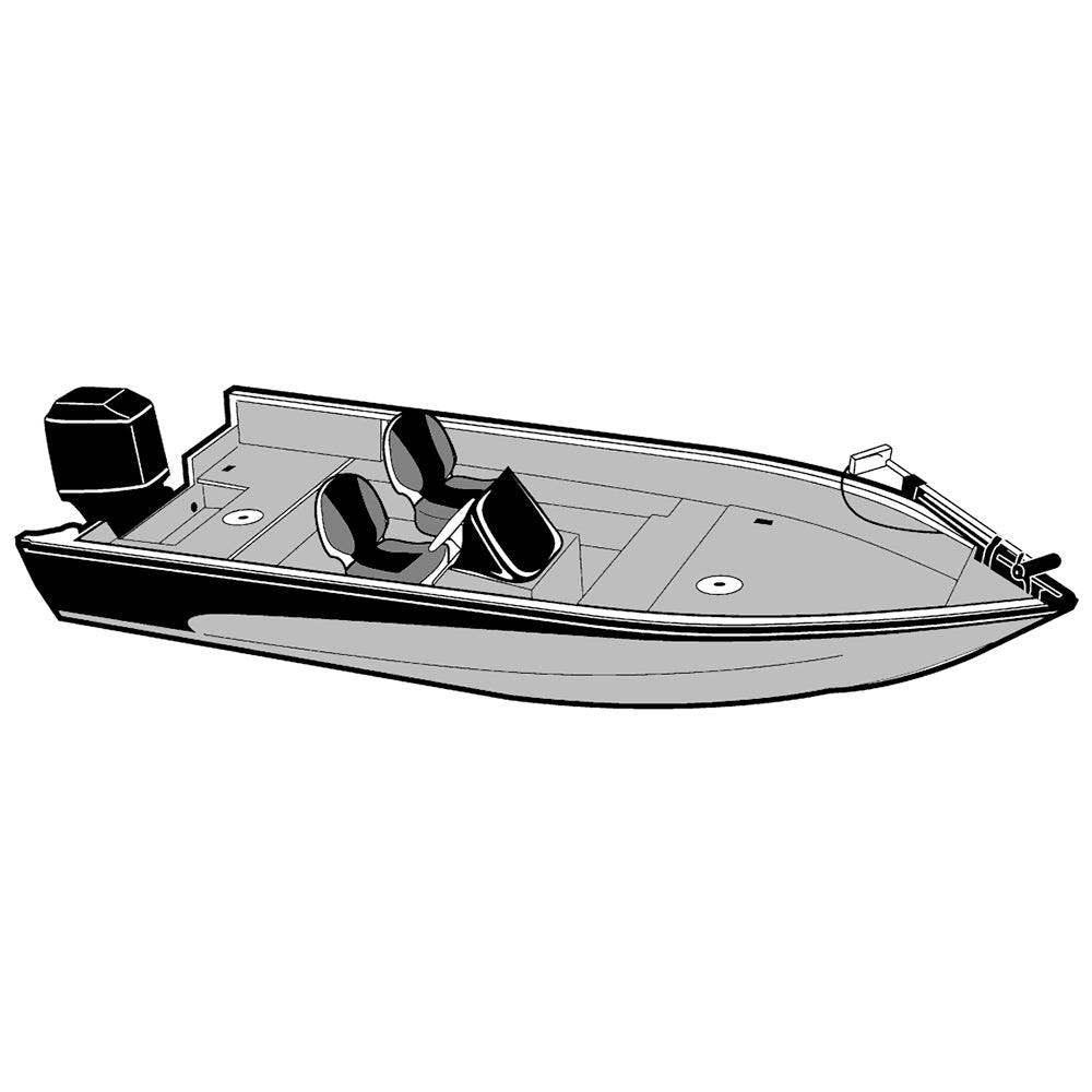 Carver Performance PolyGuard StyledtoFit Boat Cover f155 VHull Side Console Fishing  Boats Grey 72215P10 - Atlantic Rigging Supply
