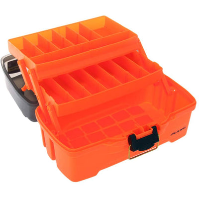 Plano 2Tray Tackle Box wDual Top Access Smoke Bright Orange