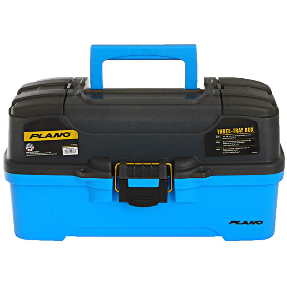 Plano 2Tray Tackle Box wDuel Top Access Blue MetallicOff White 620206 - Atlantic  Rigging Supply