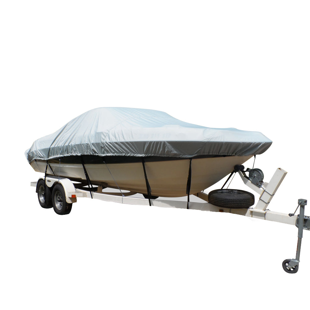 Carver FlexFit PRO Polyester Size 3 Boat Cover fFish Ski Boats IO or OB  Wide Bass Boats Grey 79003 - Atlantic Rigging Supply