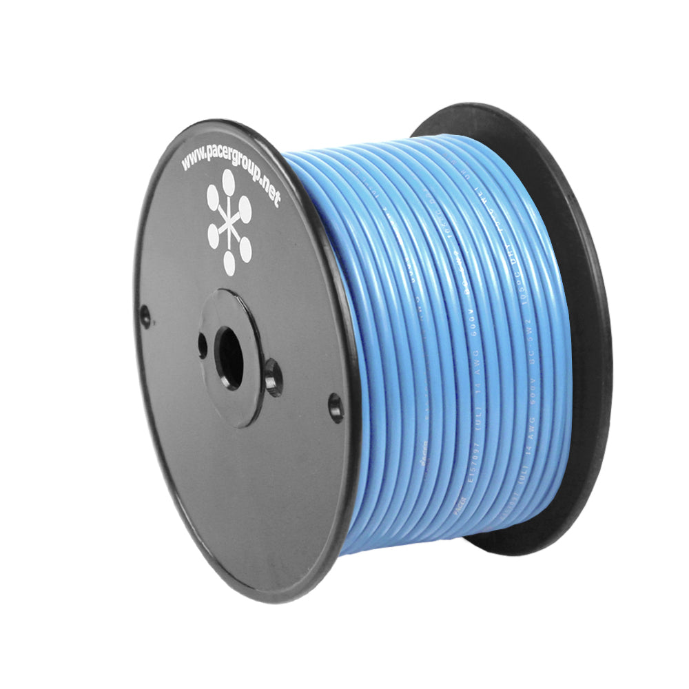 16 GAUGE WIRE WHITE W/ BLUE 100 FT PRIMARY AWG STRANDED COPPER