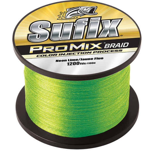 Sufix ProMix Braid 20lb Neon Lime 1200 yds 630320L - Atlantic Rigging Supply