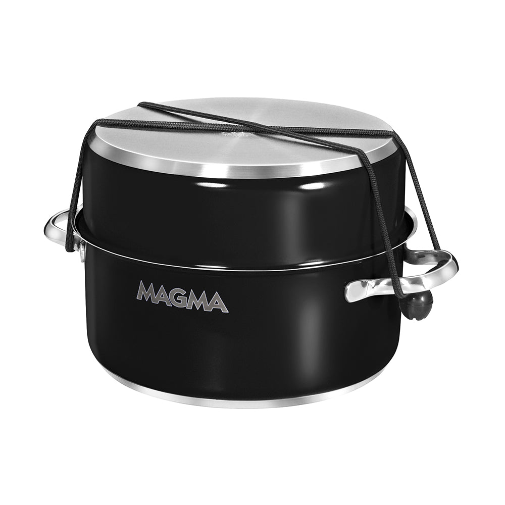 Magma Nesting 7-Piece Induction Compatible Cookware - Stainless Steel  Exterior & Slate Black Ceramica Non-Stick Interior