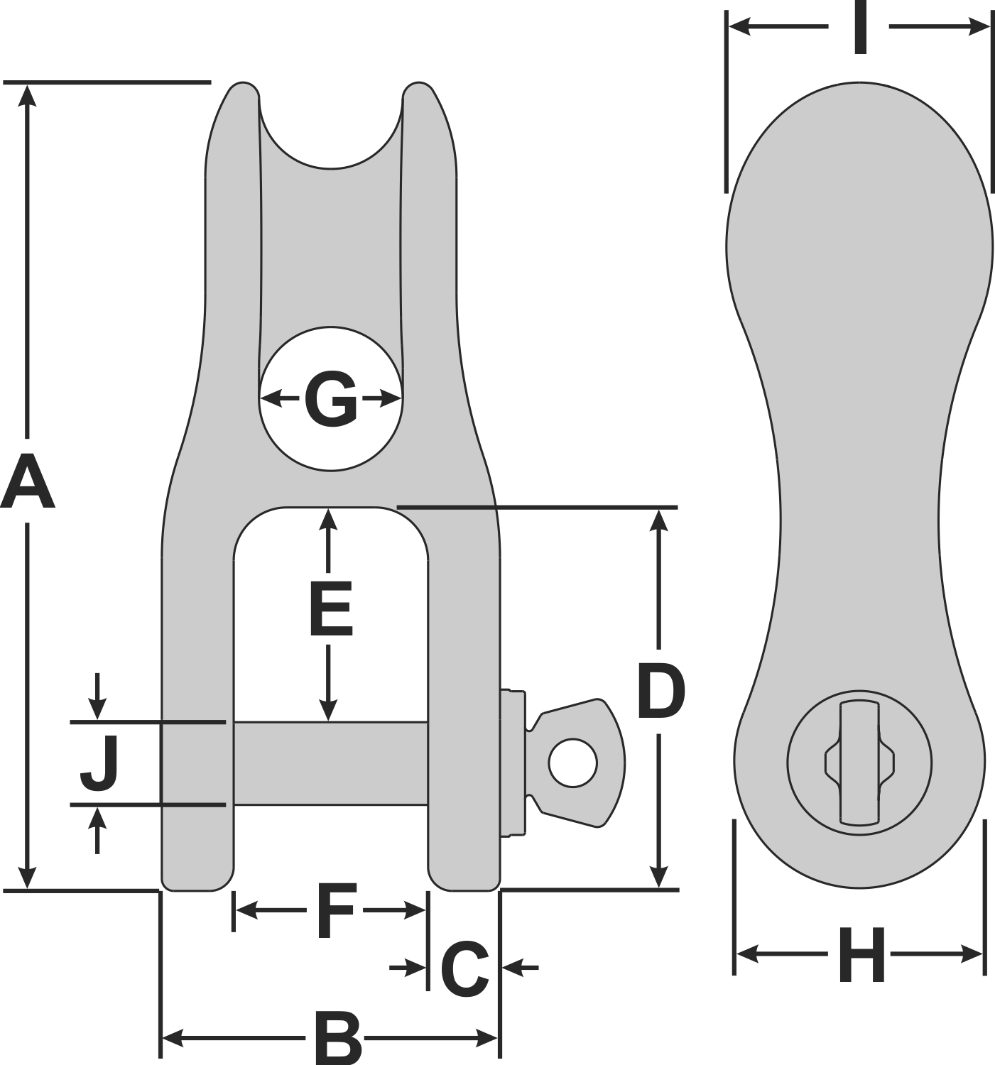 Tylaska 3.74"  H12 Aluminum Halyard Split Shackle