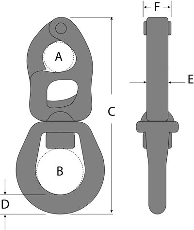 Tylaska 3 5/8" T8 Large Bail Snap Shackle with Bronze PVD Finish