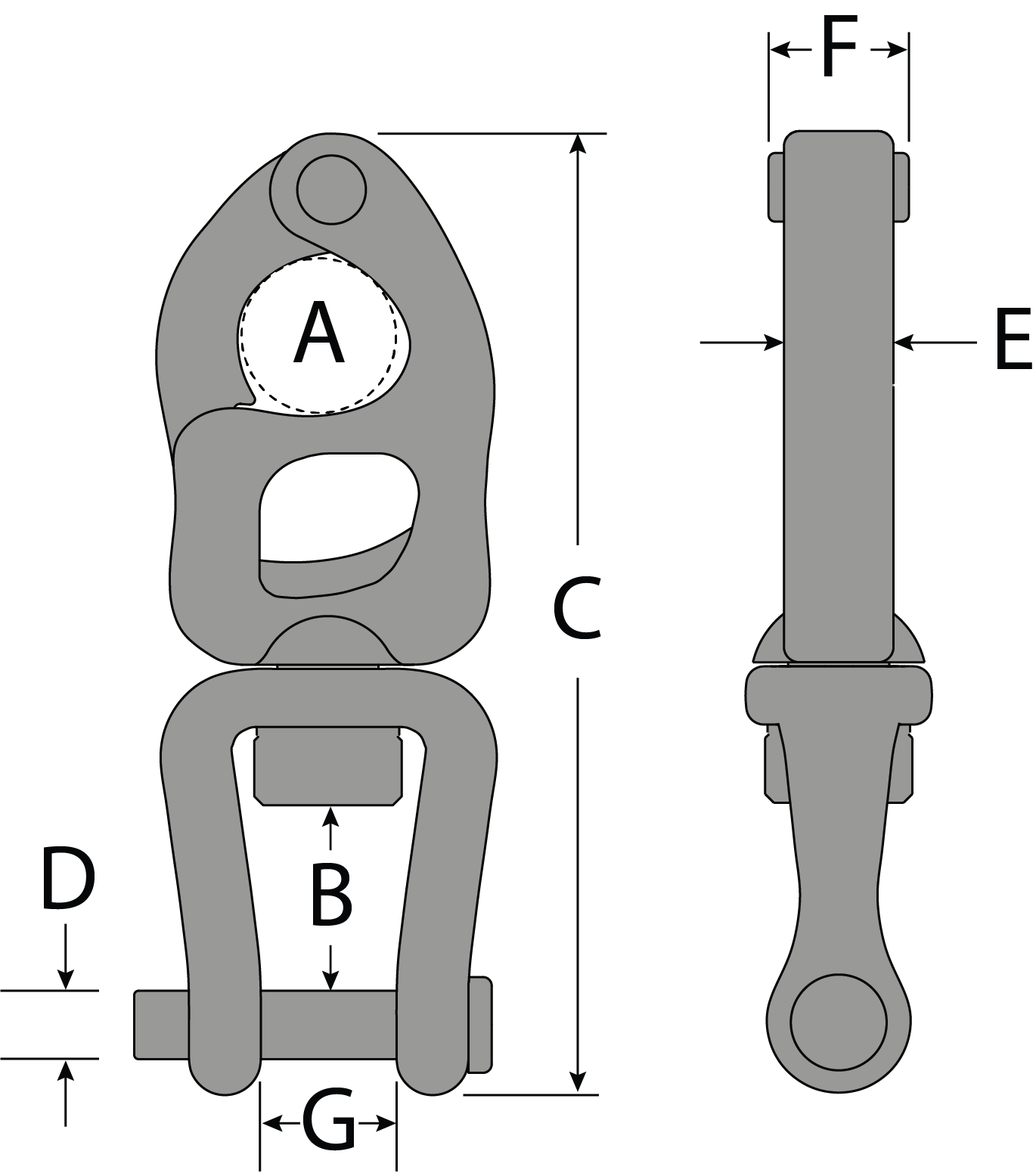 Tylaska 6 13/16" T30 Clevis Bail Snap Shackle